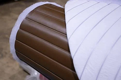 Pleated Marine Vinyl Upholstery Fabric Brown 54x22 Wide by 5 Yards Boat Auto