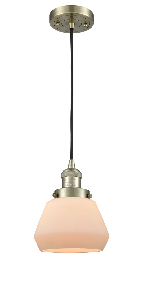 Innovations Lighting 201C-AB-G171 Fulton Mini Pendant Antique Brass