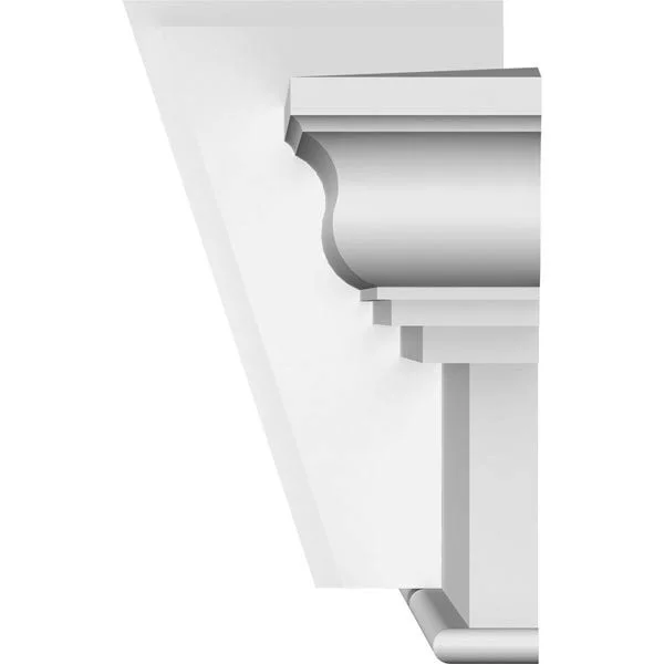 Ekena Millwork CRH12X134KA 134x22 Bottom Width x 142 1/2x22 Top Width x 12x22H x 1 1/4x22P Craftsman Crosshead w/ Deco Keystone