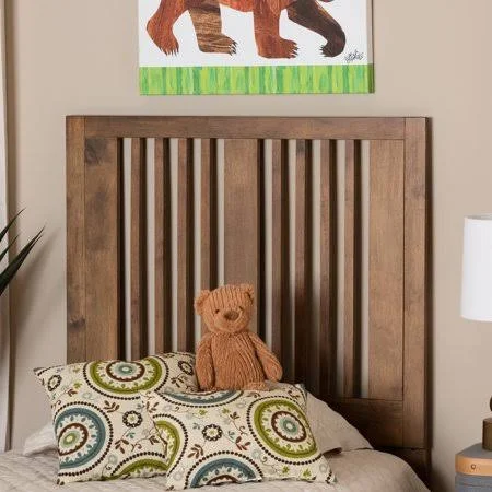 Baxton Studio Harena Contemporary/Modern Slat Back Support Rubberwood Headboard - Twin, Ash Walnut