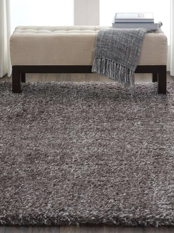 Nourison Ultra Plush Shag ULP01 Charcoal Runner Area Rug