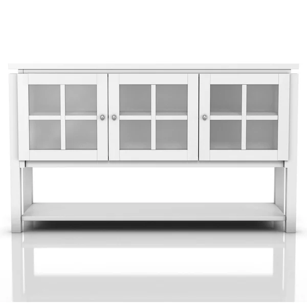 Carita Transitional Windowpane Cabinets Buffet White - HOMES: Inside + Out