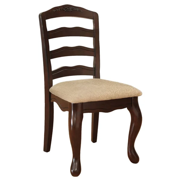 ioHOMES Floral Accented Ladder Back Side Chair Wood Dark Walnut Set of 2