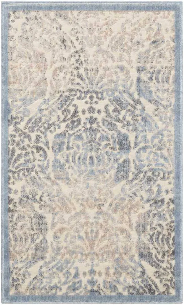 Nourison Graphic Illusions Area Rug - Grey, 5&3x22 x 7&5x22