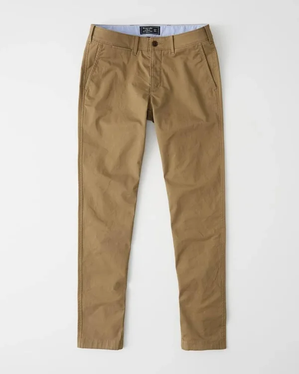 Abercrombie & Fitch Men's Super Skinny Chinos in Dark Khaki - Size 28 x 30