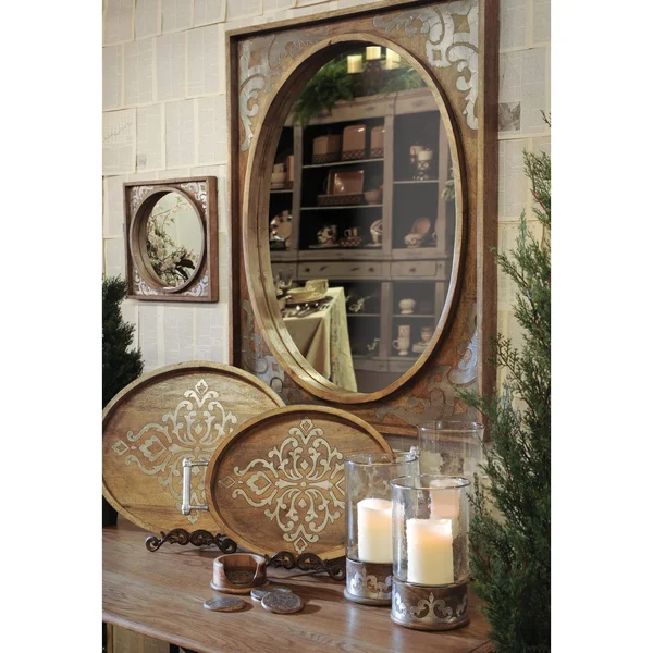 The GG Collection 14.5x22H Wood Metal Candleholder