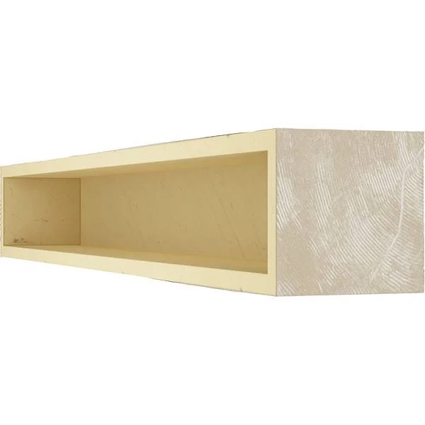 Ekena Millwork MANURS08X12X36WH 8x22H x 12x22D x 36x22W Rough Sawn Faux Wood Fireplace Mantel - White Washed