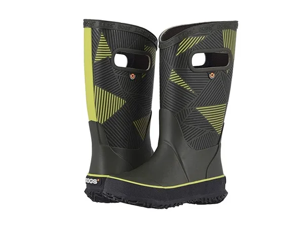 Bogs Kids& Big Geo Rainboot - 2 - Dark Green Multi