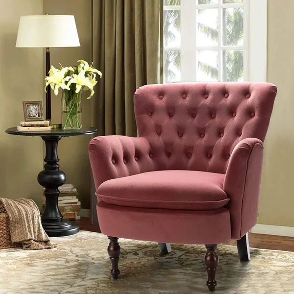 Jayden Creation Isabella Purple Tufted Accent Chair