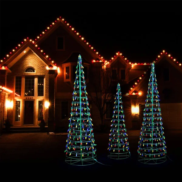 Aurio Lighting LED Bulb Cone Christmas Tree Set - 3 Piece