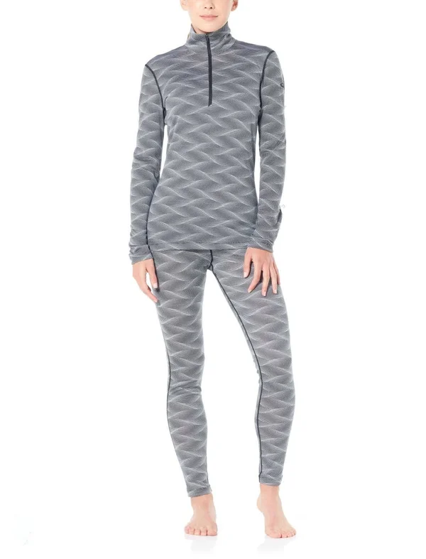 Icebreaker Women's Oasis LS Half Zip Curve - Black/Snow