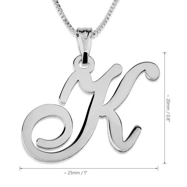 Initial Pendant Necklace in 14K White Gold by ONecklace