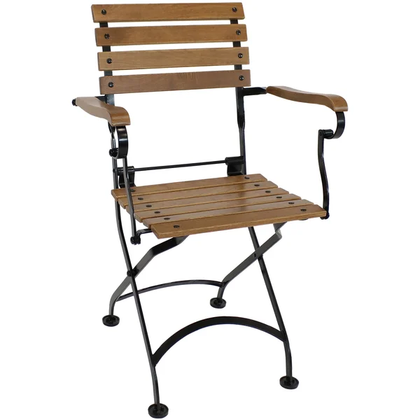 Sunnydaze Essential European Chestnut Wood 3-Piece Folding Bistro Chair and Table Set
