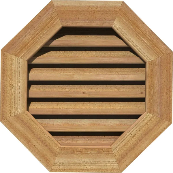 Ekena Millwork GVWOC18X1801RFUWR 18x22W x 18x22H Octagonal Gable Vent (23x22W x 23x22H Frame Size): Unfinished, Functional, Roug