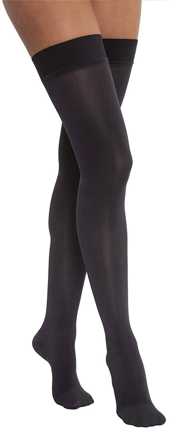 Jobst - Opaque, 15-20 mmHg, Thigh High Closed Toe-Large- Espresso