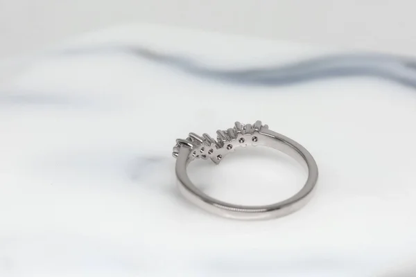Silver & Swarovski CZ Wishbone Ring - Chevron Ring - Engagement Ring - Promise Ring - Gift for Her, 7 x 2.25mm