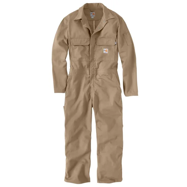 Carhartt Men's Khaki Flame-Resistant Traditional Twill Coverall