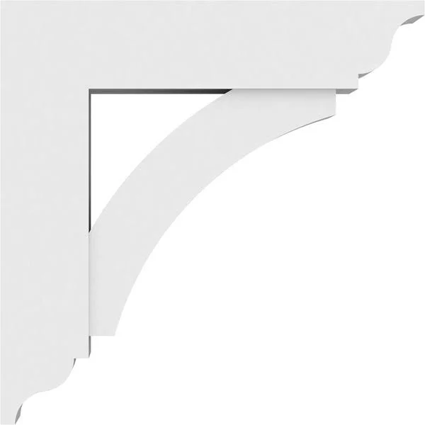 Ekena Millwork BKTP05X24X24THR01 Standard Thorton Architectural Grade PVC Bracket with Traditional Ends - 5 x 24 x 24 in.