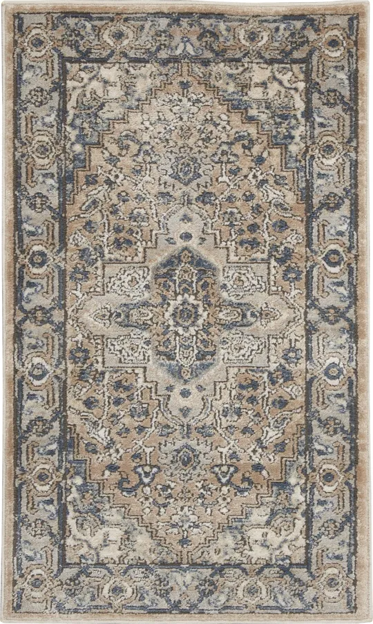 Nourison Concerto CNC05 Area Rug - Beige/Grey, 3&9x22 x 5&9x22