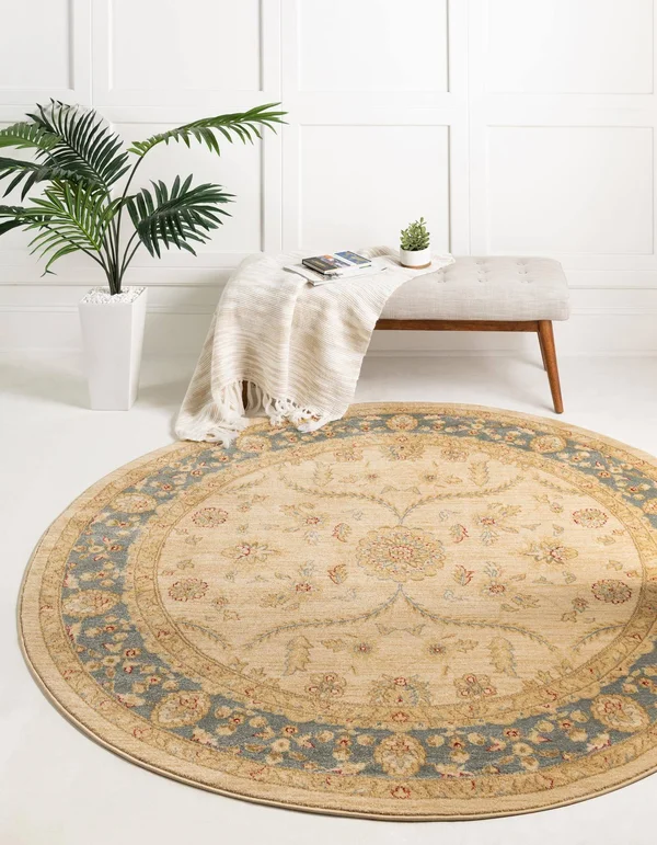 Unique Loom Tansy Edinburgh Area Rug (6& x 6& Round - Beige)