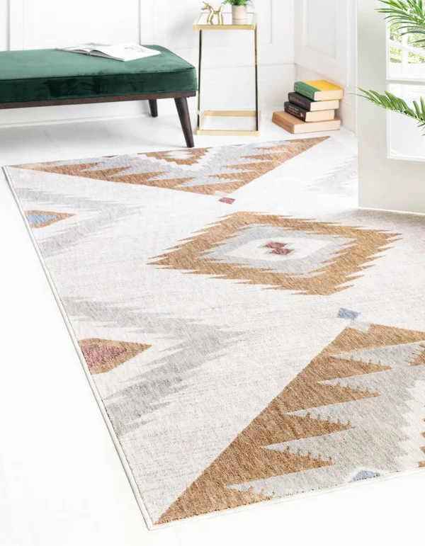 Eco Southwestern 4x6 Ivory Area Rug