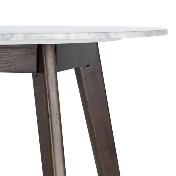 Riley Marble Round Dining Table in Oak, Poly & Bark
