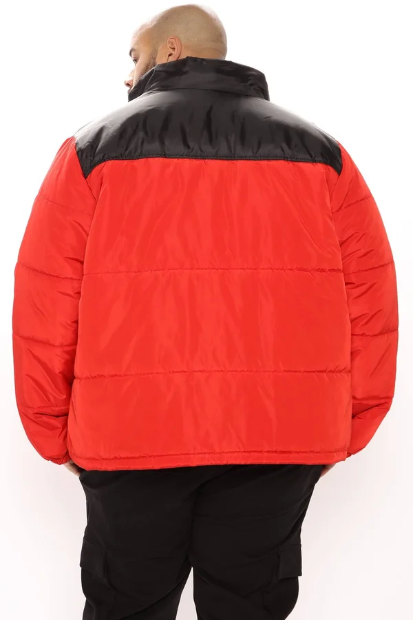 Mens Kellen Puffer Jacket in Red Size X-Large by Fashion Nova