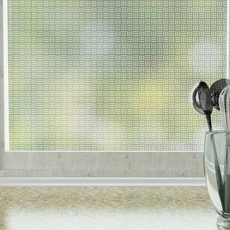 Stick Pretty Egyptian Weave Privacy Window Film - White