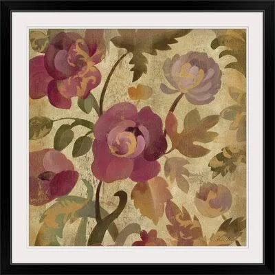 &Shimmering Garden I& by Silvia Vassileva Painting Print Great Big Canvas Size: 28x22 H x 28x22 W x 1x22 D - Format: Black Framed