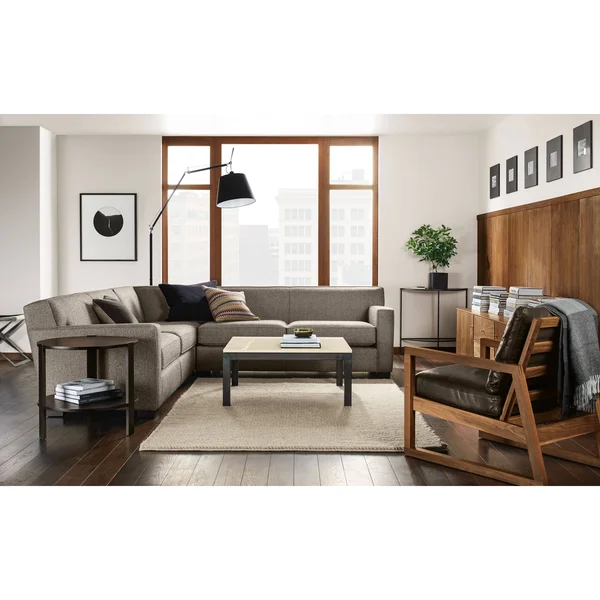 Room & Board - Modern Slim Half-Round Console Table 12D 36W 29h in Taupe Grey