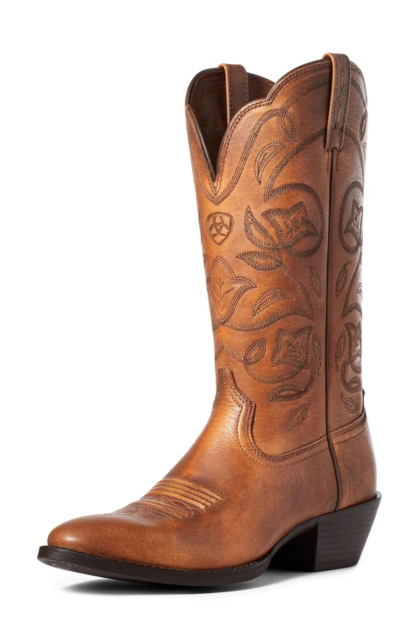 Ariat Women's Heritage Copper Brown R-Toe Western Boots