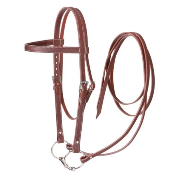 Tough 1 Western Leather Browband Draft Bridle Dark Oil