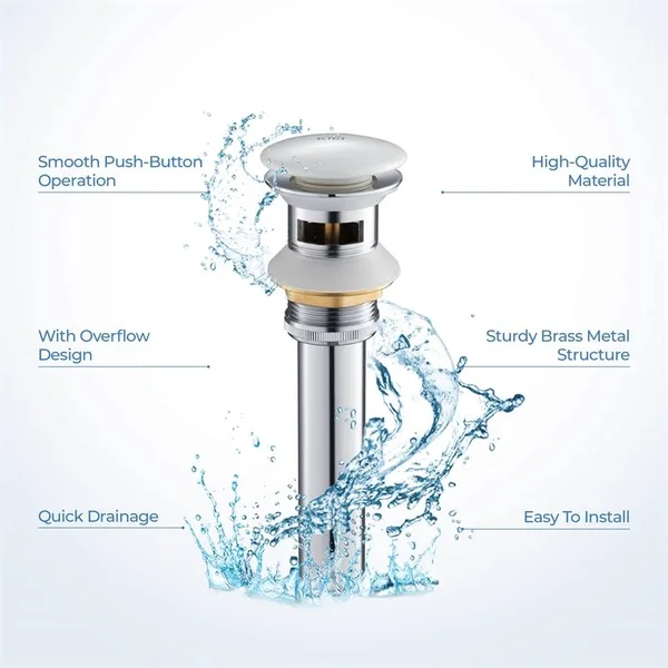 KIBI Solid Brass Single Hole Bathroom Faucet with Pop Up Drain Gray Titanium