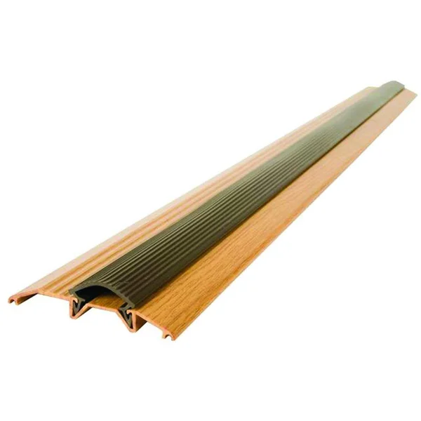M-D Building Products Deluxe Low 3-3/4 in. x 58 in. MetalDecor Oak Aluminum Threshold with Vinyl Seal