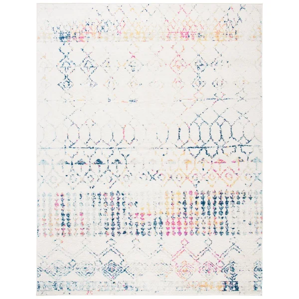 Safavieh Tulum Giorgina Moroccan Boho Rug - 6&7x22 x 6&7x22 Round - Ivory/Black