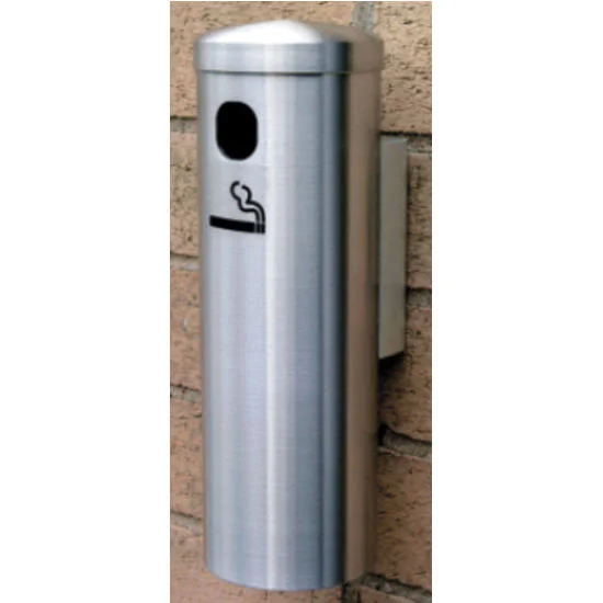 Glaro 4401-BE Wall Mount Smoker's Post in Satin Brass - 3-1/2inch Dia x 12inch H