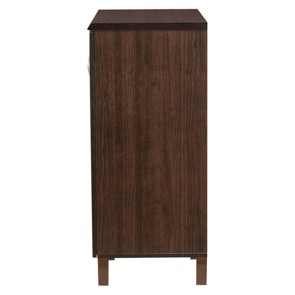 Baxton Studio Sintra Modern Sideboard Storage Cabinet with Glass Doors - Dark Brown