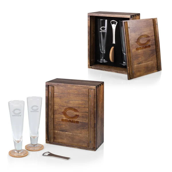 Picnic Time Chicago Bears Pilsner Beer Glass Gift Set