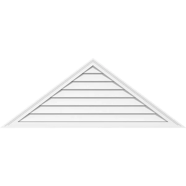 Ekena Millwork GVPTR34X1602SF 34x22W x 15-5/8x22H Triangle Surface Mount PVC Gable Vent 11/12 Pitch: Functional - w/ 2x22W x 1-1