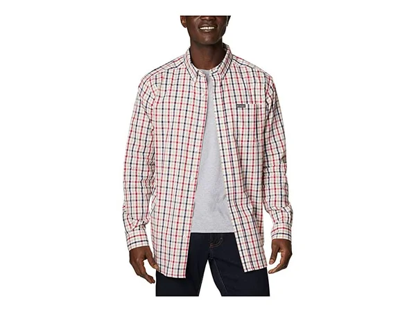 Columbia Rapid Rivers II Long Sleeve Shirt Men's Jacket Mountain Red Multi Gingham : MD