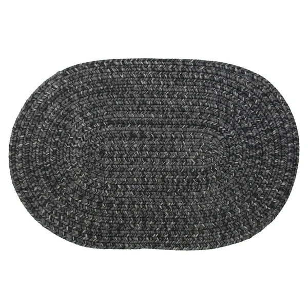 Homespice Decor - 4 x 6& Oval Black Ultra Durable Braided Rug