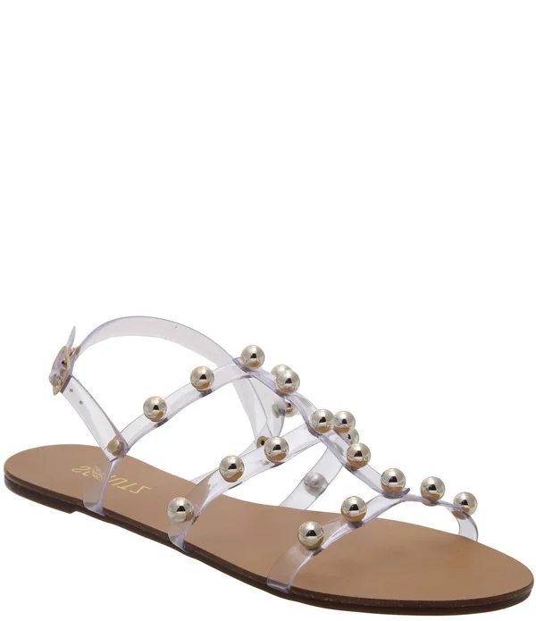 Schutz Yarin Flat Sandal 9 - Clear - Vinyl