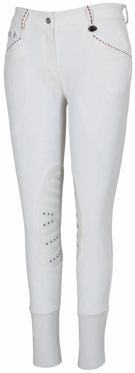 Equine Couture Stars and Stripes Knee Patch Ladies Breeches, Safari