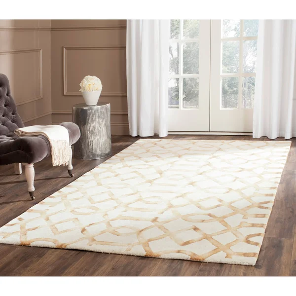 Safavieh 9& x 12& Dip Dye DDY712E Ivory, Camel Rug