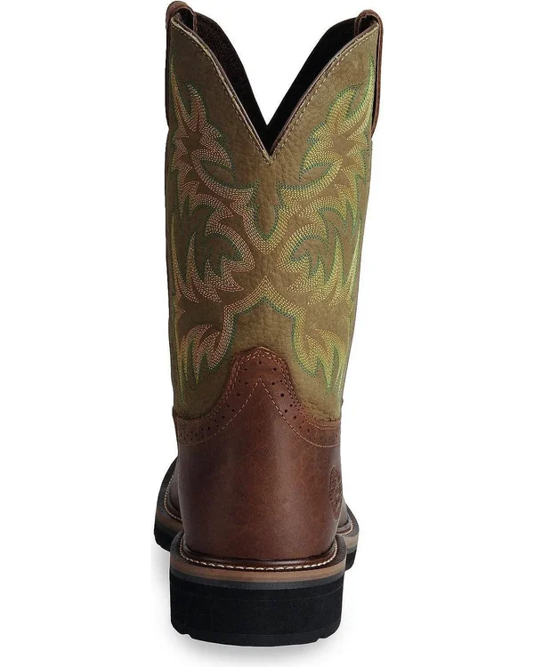 Justin Men's Cowhide Stampede Work Boots, Brown