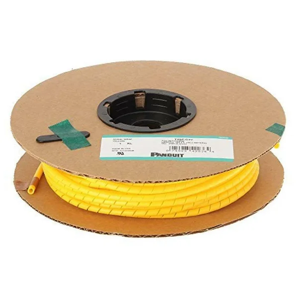 Panduit T25F-C4Y Spiral Wrap, Polyethylene, Yellow (100-Foot)