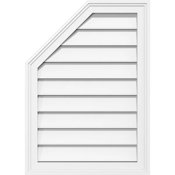 Ekena Millwork GVPOL20X2402SF 20x22W x 24x22H Octagonal Surface Mount PVC Gable Vent: Functional, w/ 2x22W x 1-1/2x22P Brickmoul