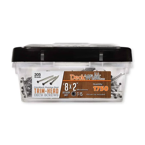 DeckWise Stainless Steel Colormatch Trim Head Deck Screws - #8 x 2x22 - Hardwood Brown - 316 Stainless Steel - 1750