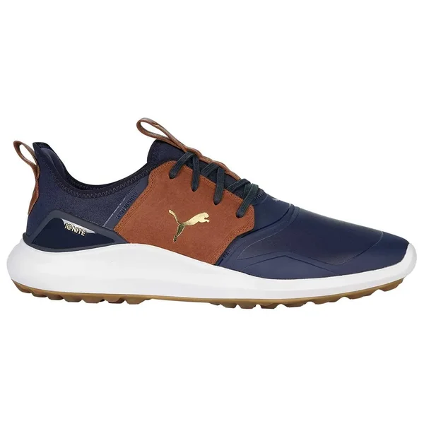 Puma Ignite NXT Crafted Golf Shoes - Peacoat, Leather Brown - 11