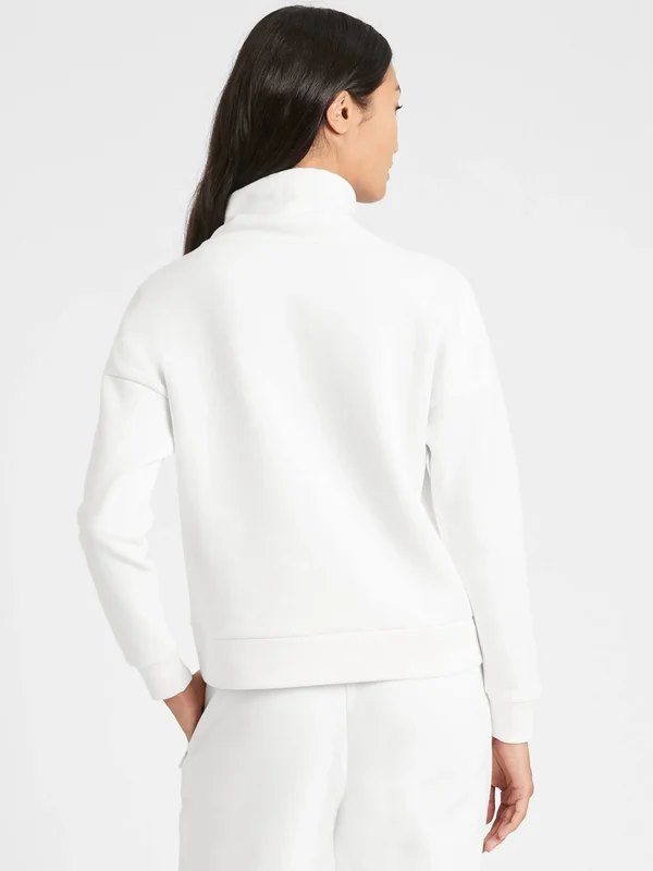Banana Republic Women's Funnel-Neck Sweatshirt Almond Beige Size Xxs